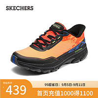 斯凯奇（Skechers）闪穿鞋2024男子休闲运动鞋轻质220761 橘色/黑色/ORBK 45.5