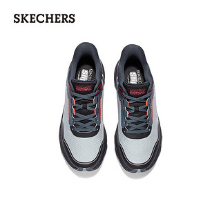 斯凯奇（Skechers）闪穿鞋2024男子休闲运动鞋轻质220761 暗灰蓝色/SLT 44.5