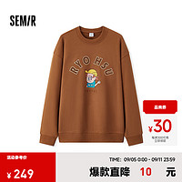 森马（Semir）×RYO艺术家系列卫衣男2024冬季装绣花潮 咖啡50803 160/80A/XS