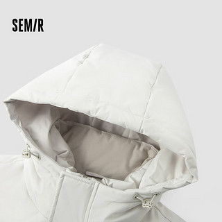 森马（Semir）羽绒服男防风防水防油防污2024冬季连帽中长款外套厚百搭 浅卡其（白鸭绒）50355 180/96A/XL