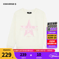 Converse匡威儿童装女童卫衣2024秋季中大童上衣休闲打底衫潮 古典白 155/76（XL）