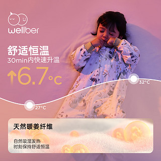 威尔贝鲁（WELLBER）婴儿睡袋儿童恒温分腿睡袋24秋冬新防踢被子宝宝棉毛抗菌保暖睡衣 游园会（薄棉）15-20℃ XL（身高100-115cm）