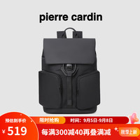 皮尔卡丹双肩包商务通勤男士大容量电脑背包时尚简约男式书包旅行包 黑色