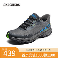 斯凯奇（Skechers）闪穿鞋|2024男子休闲运动鞋轻质220761 灰色/GRY 44.5