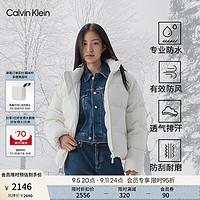 Calvin Klein Jeans【防风防水】24男女ck户外耐磨满印立领面包羽绒服J400467 YBI-牛乳白 M