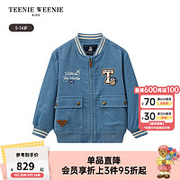 Teenie Weenie Kids小熊童装24秋季男童休闲时尚刺绣拉链棉服 蓝色 110cm