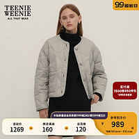 Teenie Weenie小熊2024秋季气质优雅轻薄短款羽绒服外套上衣女 灰色 160/S