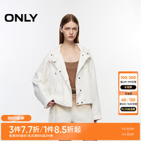 ONLY2024秋季新款时尚休闲防风连帽落肩宽松风衣外套女|124336011 A43 奶油白色 1