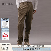 Calvin Klein Jeans24秋季男士简约ck布标通勤棉质灯芯绒休闲裤J326161 PFV-泥棕 31