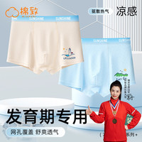 棉致青少年内裤男发育期初中大童胖童男生莫代尔冰丝平角四角裤夏 9415【网眼冰丝 7A级抗菌】 2条 XL 【 120-140斤】