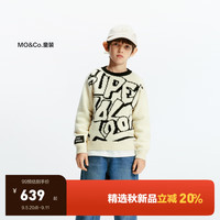 little MO&Co.含美丽诺羊毛 little moco童装24男女童圆领套头长袖针织毛衣 米白色 160/76