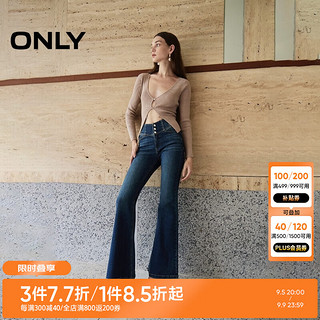 ONLY2024冬季辣妹设计感高腰喇叭裤牛仔裤女|124432004 J36 810洗水牛仔蓝 165/68A/MS