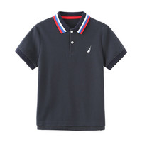 诺帝卡 NAUTICA童装 男童POLO衫夏季儿童短袖T恤撞色翻领抑菌透气 藏青 120cm