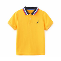 诺帝卡 NAUTICA童装 男童POLO衫夏季儿童短袖T恤撞色翻领抑菌透气 黄色 140cm