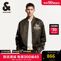 杰克·琼斯(JACK&JONES)秋季款NBA联名凯尔特人队潮流百搭棒球领夹克外套男款224321075 黑橄榄E06 常规 黑橄榄E06 1
