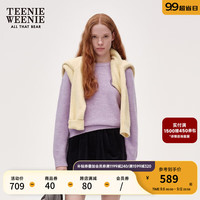 Teenie Weenie小熊2024年秋季云柔软糯羊驼毛毛衣温柔慵懒风 浅紫色 175/XL