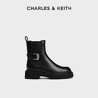 CHARLES & KEITH CHARLES&KEITH24秋季新款CK1-90380159厚底圆头烟筒靴切尔西短靴