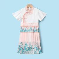 女童秋装马面裙2024儿童汉服女孩国风连衣裙中秋公主裙子