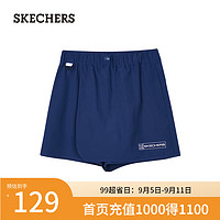 斯凯奇（Skechers）2024夏季女童梭织裙裤休闲半身裙P224G061 中世纪蓝/007D L