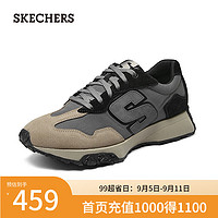 斯凯奇（Skechers）男鞋2024春夏复古德训鞋阿甘鞋舒适210744 灰色/黑色/GYBK 43