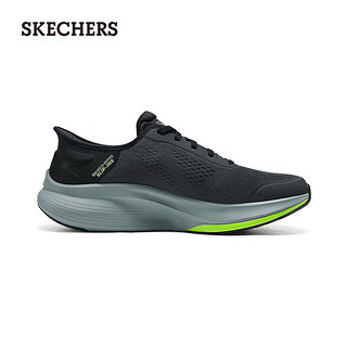 斯凯奇（Skechers）闪穿鞋2024夏季男鞋网面透气厚底216584 木炭色/黑色/CCBK 43.5