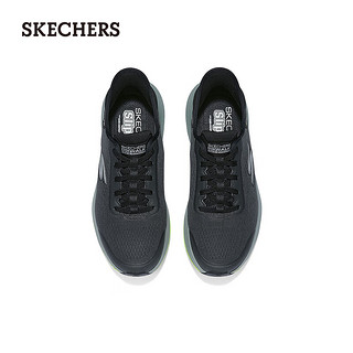 斯凯奇（Skechers）闪穿鞋2024夏季男鞋网面透气厚底216584 木炭色/黑色/CCBK 44.5