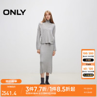 ONLY2024秋季简约百搭立领套装针织长裙连衣裙女|124346011 G47 浅花灰色 170/88A/L