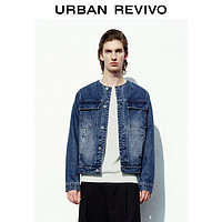 URBAN REVIVO UR2024春夏新款男复古设计感渐变洗水双口袋牛仔外套UMF840001