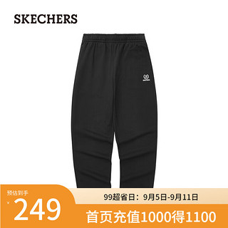 斯凯奇（Skechers）男裤宽松针织长裤2024年秋季街头L324M074 碳黑/0018 M