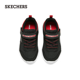 斯凯奇（Skechers）小童学步鞋护脚舒适轻便运动鞋407237N 黑色/红色/BKRD 26码