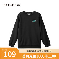斯凯奇(Skechers)男女童装针织套头卫衣舒适中大童上衣L322K046