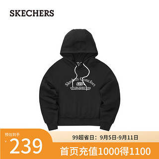 斯凯奇（Skechers）秋冬女加绒蓄热保暖时尚百搭柔软L324W051 碳黑/0018 XL