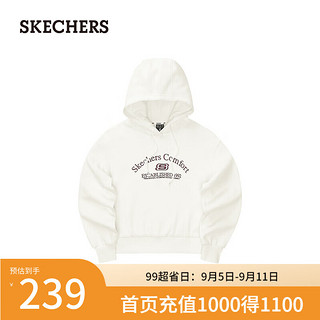 斯凯奇（Skechers）秋冬女加绒蓄热保暖时尚百搭柔软L324W051 棉花糖白/0074 XXL