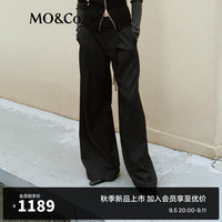 MO&Co.2024秋中腰宽松长直筒垂感休闲裤西裤MBD3PATT09摩安珂 黑色 L/170