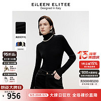 朗姿欧洲EiLEEN ELITEE纯羊毛气质高领内搭毛针织衫2024冬季 夜幕黑色 2XL