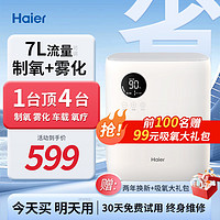 移动端、京东百亿补贴：Haier 海尔 家用制氧机家用老人便携式吸氧机带雾化一体机非呼吸机随身小型高原氧疗仪器轻静音家庭车载氧气机 113W雾化款