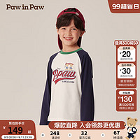 Paw in Paw PawinPaw卡通小熊童装2024年秋冬新款男女大小童长袖圆领T Navy藏青色/59 120cm