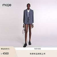 Maje2024秋季女装时尚灰色通勤条纹直筒西装外套MFPVE00578 灰色 T38