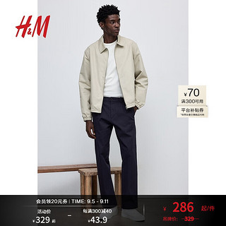 H&M2024秋季男装标准版型外套1234637 米色 175/108