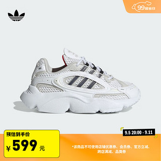 adidas OZMILLEN EL轻盈百搭老爹鞋男小童儿童阿迪达斯三叶草 白/浅灰/黑色 28.5码