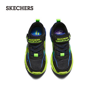 斯凯奇（Skechers）网鞋简约百搭亮灯鞋400103L 黑色/蓝色/柠檬色/BBLM 36码