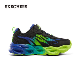 斯凯奇（Skechers）网鞋简约百搭亮灯鞋400103L 黑色/蓝色/柠檬色/BBLM 36码