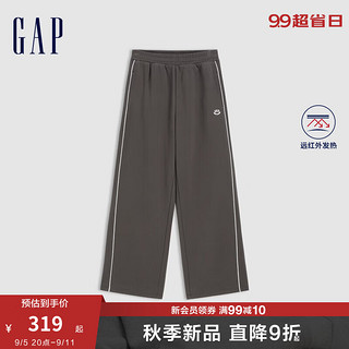 Gap女装2024秋季远红外发热刺绣logo加绒长裤针织裤639220 黑色 165/66A(M) 亚洲尺码