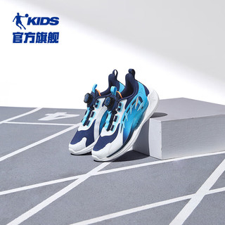 乔丹QIAODAN童鞋男童跑步鞋2024秋新款网面大童儿童鞋子旋钮扣运动鞋