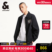 杰克·琼斯（JACK&JONES）秋季NBA联名布鲁克林篮网队潮流百搭长袖夹克男款224321084 黑色 常规 190/108A/XXL