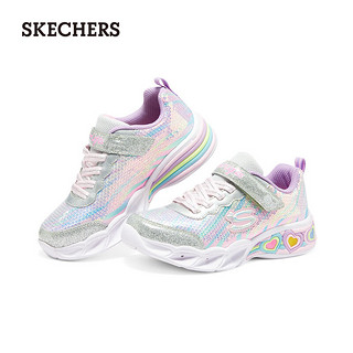 斯凯奇（Skechers）时尚复古百搭休闲鞋子302313L 银色/多彩色/SMLT 32码