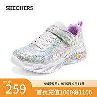 斯凯奇（Skechers）时尚复古百搭休闲鞋子302313L 银色/多彩色/SMLT 33码