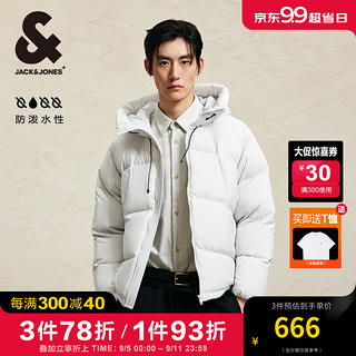 杰克·琼斯（JACK&JONES）男装衣服冬季宽松面包服舒适轻盈保暖羽绒服男短款连帽加厚鸭绒服 C41 静谧灰 185/104A/XL