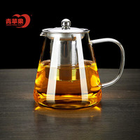 青苹果 GREEN APPLE茶壶茶水分离玻璃泡茶壶煮茶耐高温带滤网飘逸杯功夫茶茶具 沁香壶750ml
