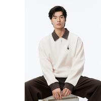 男装2024年春季POLO领半拉链翻领重磅刺绣男式卫衣